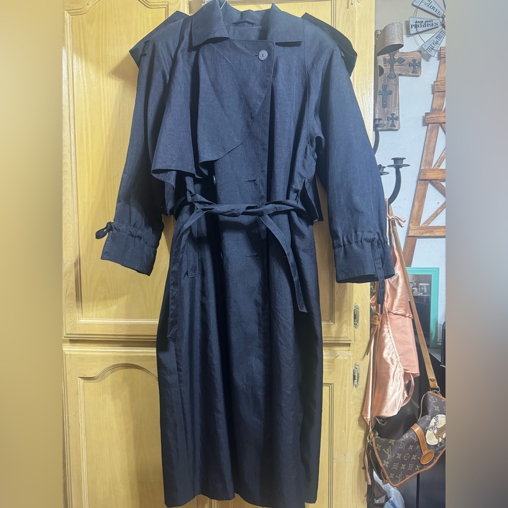 Elegant Blue Trench Coat